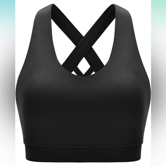 NWT Running Girl Criss-Cross Strappy Sports Bra Medium Support Removable Cups - Picture 4 of 13